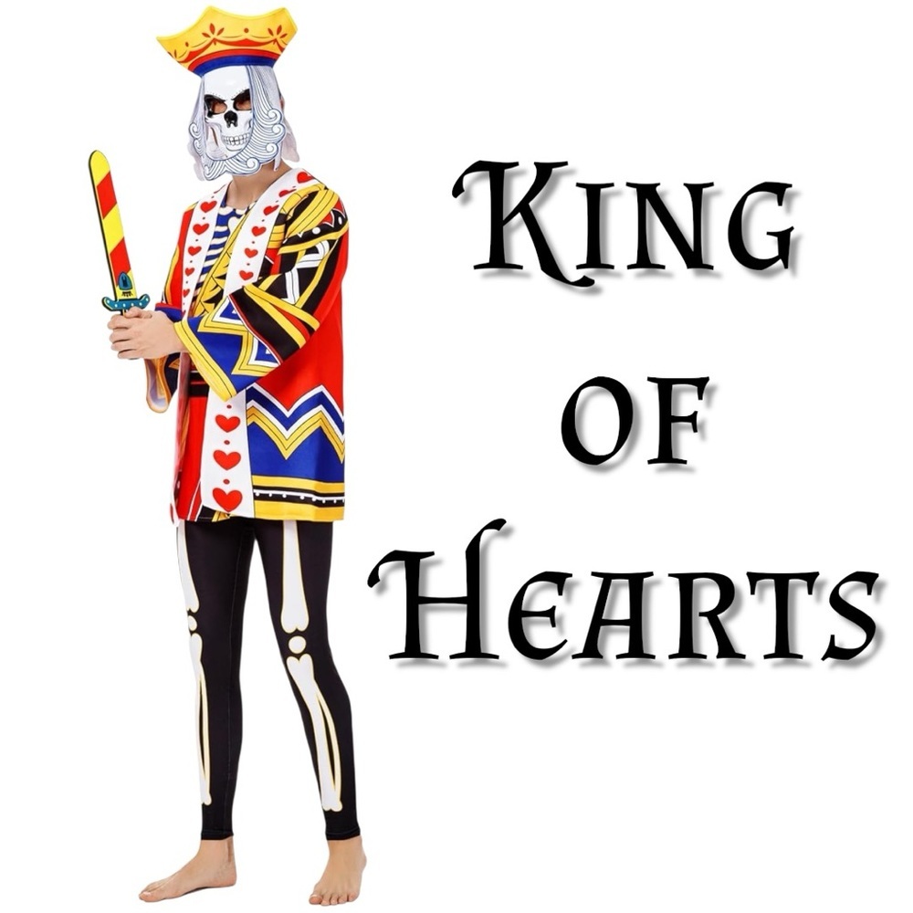 Skeleton King of Hearts Costume- NWT